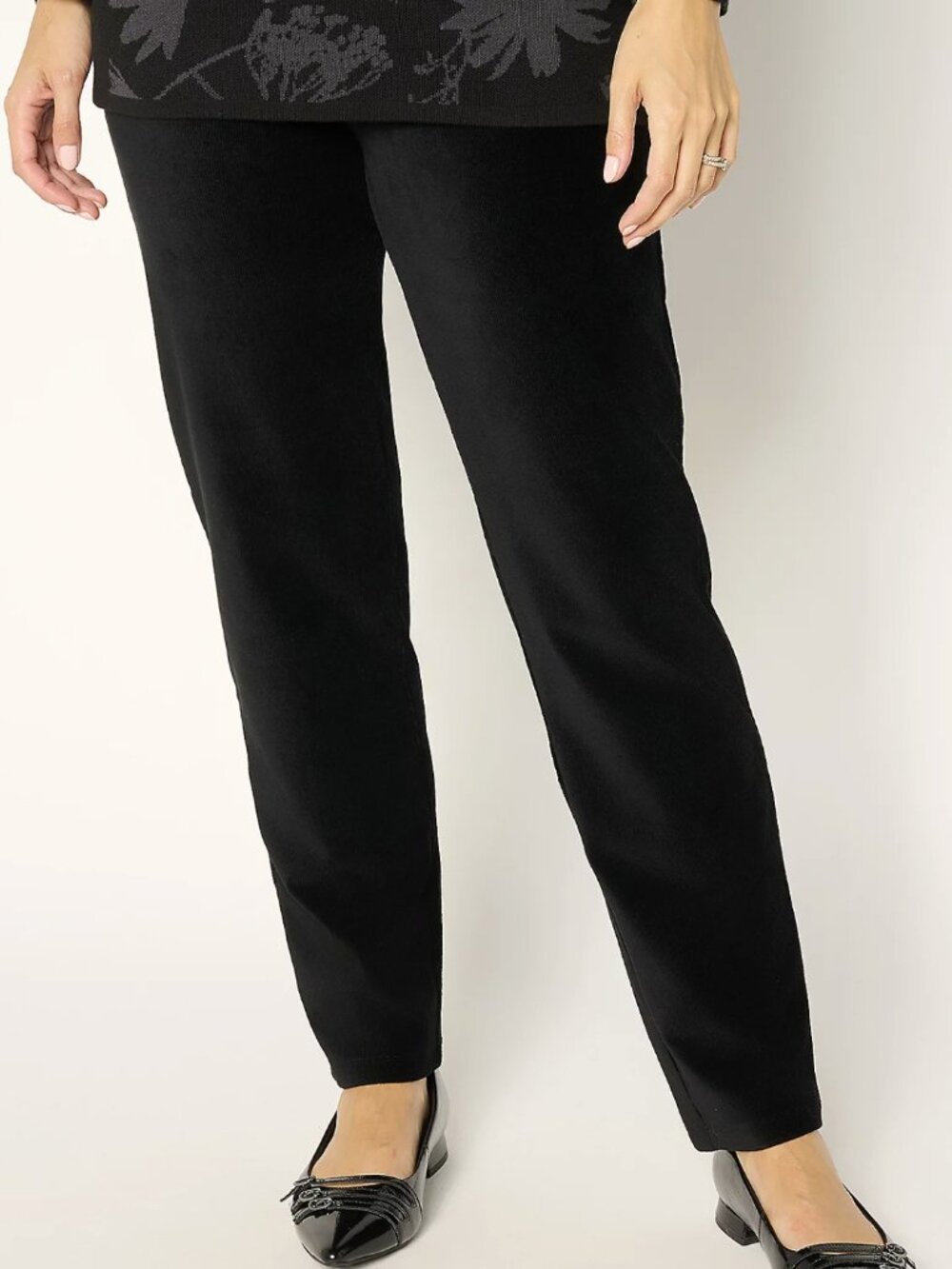 Susan Graver Weekend Knit Corduroy Straight Leg Pants  16571